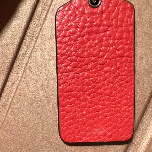 COACH Grained Leather Key Fob Bag Charm Keychain Hang Tag - Picture 4 of 8